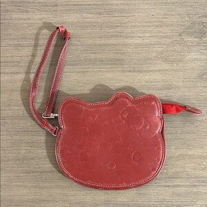 Hello Kitty Red Leather Wristlet Pouch